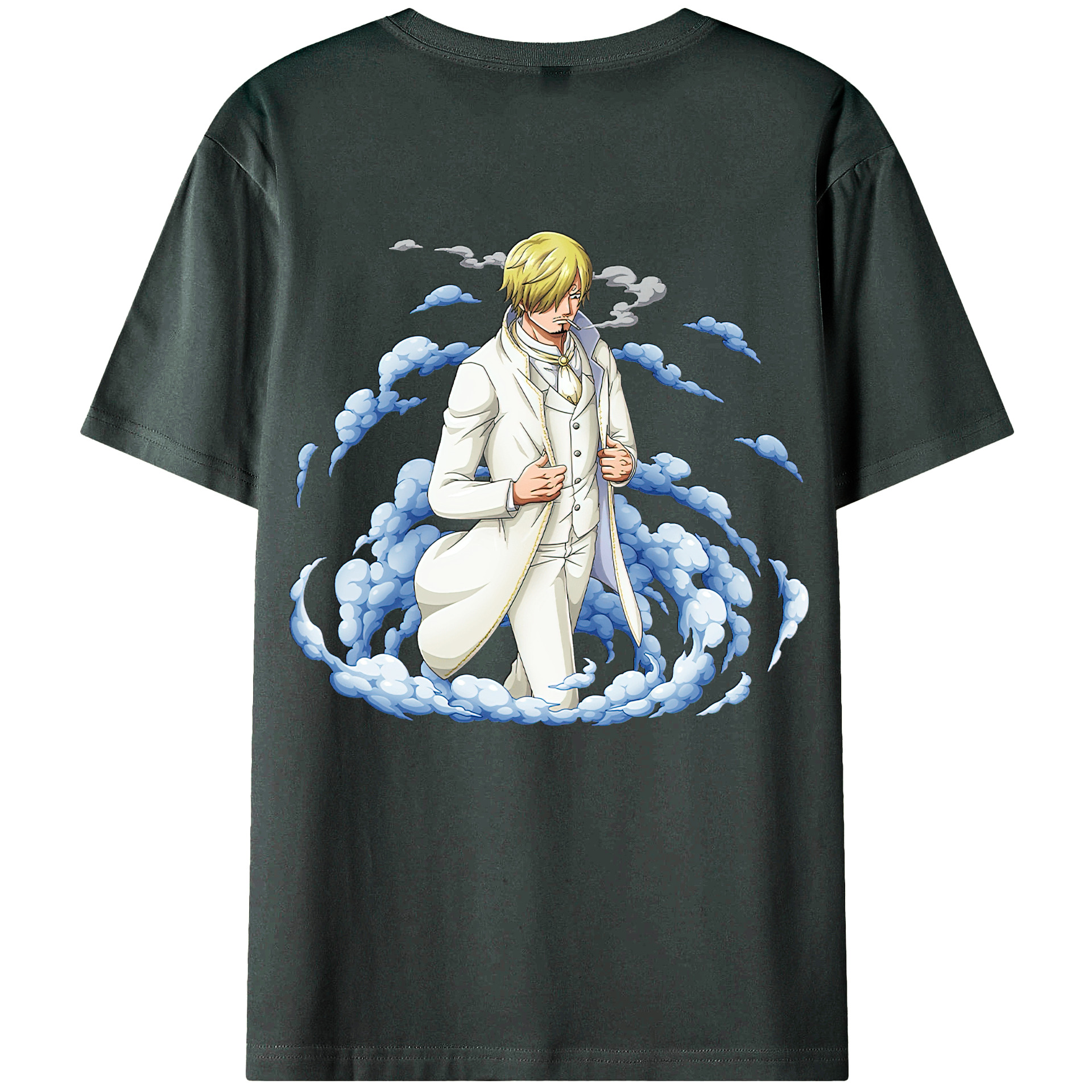 （画像用） ワンピース サンジ ONE PIECE Sanji 綿100％ メンズ半袖Tシャツ（バックプリント） 通気性